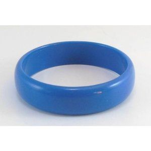 Vintage Blue Lucite Color Block Bangle Bracelet